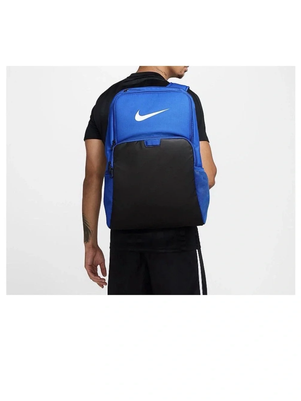 Nike Blue and Black Men's Backpack with White Swoosh